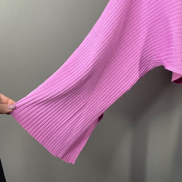 NEW Pink Rose Sweater Womens Small purple knit crop dolman pull over - Picture 4 of 12